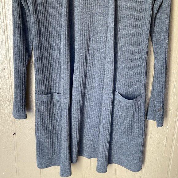 Eileen Fisher Gray Open Front Cardigan Sweater - Picture 5 of 8
